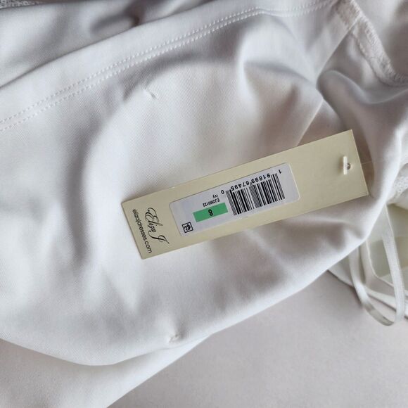 NWT Eliza J midi Dress lace sequin White, size 8 Bow - Picture 4 of 13